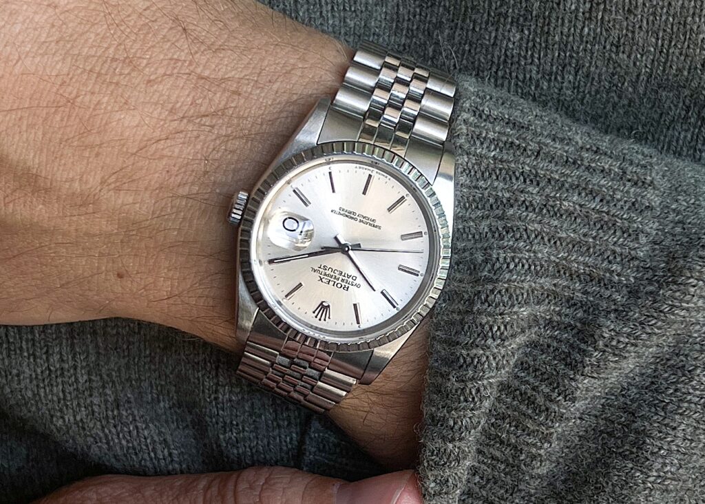 vintage datejust on wrist