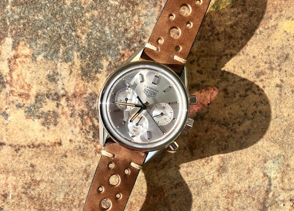 Heuer Carrera with brown rally strap